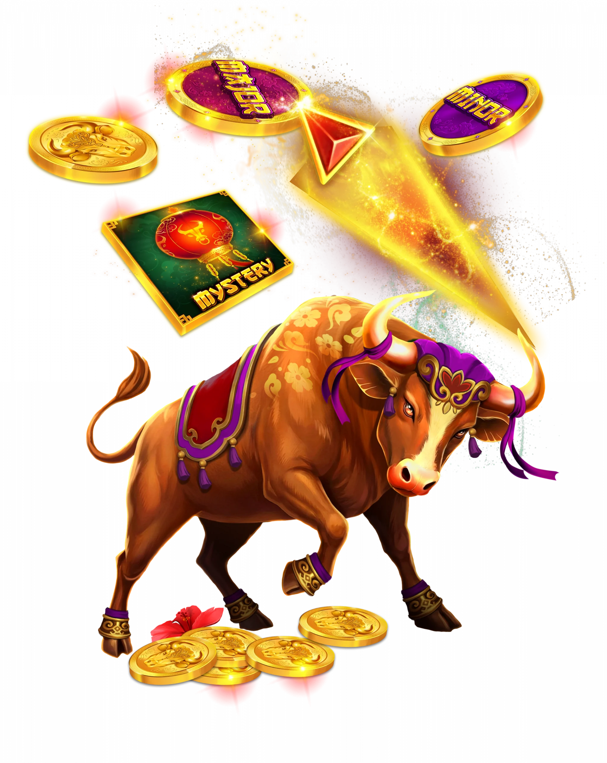 Ox Coin Gold Statue