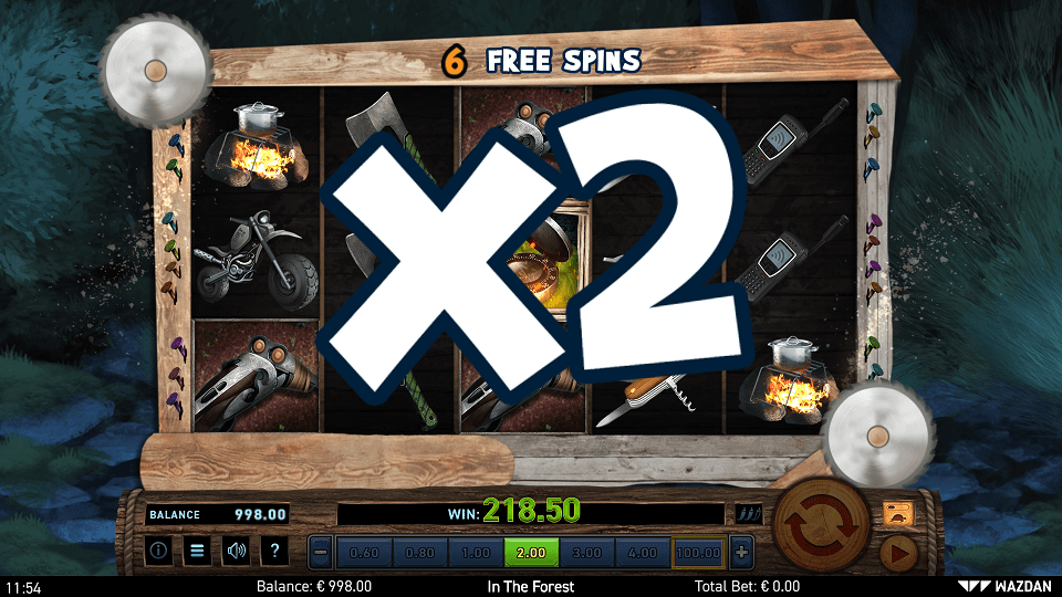 Free Spins with a x2 Multiplier Symbol